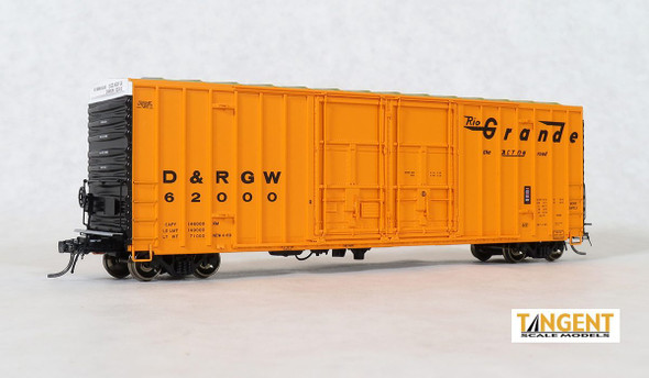 Tangent Scale Models 29012-12 - D&RGW “Delivery 1969” Gunderson 6089 50′ High Cube Boxcar Denver & Rio Grande Western (D&RGW) 62049 - HO Scale