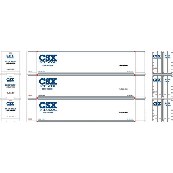 Athearn RTR 27690 - 48' Container [3 Pack] CSX (CSXU)  - HO Scale