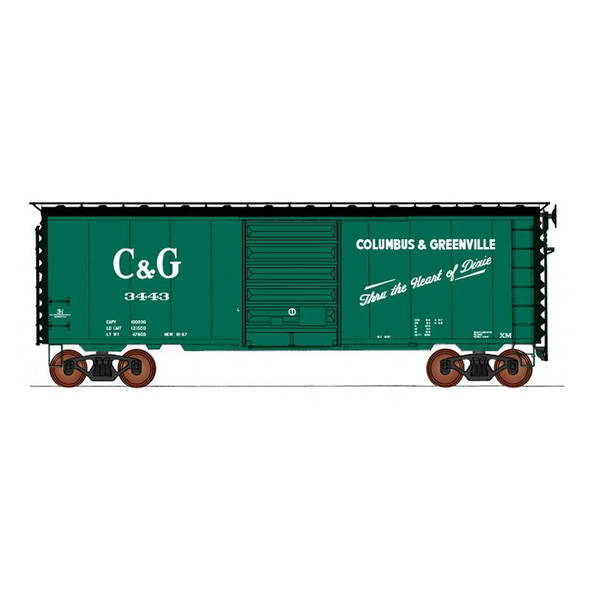 InterMountain 45487-05 - 40' PS-1 Boxcar Columbus & Greenville (CAG) 3443 - HO Scale