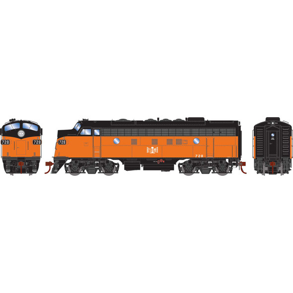 Athearn Genesis 19350 - EMD F7A Bessemer and Lake Erie (BLE) 727A, 721B - HO Scale