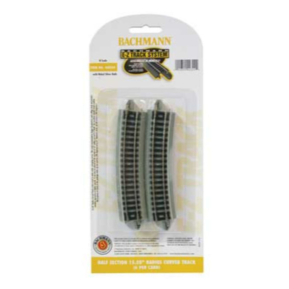 Bachmann 44824 - EZ Track 15-1/2" Radius 1/2 Curve 6pc - N Scale