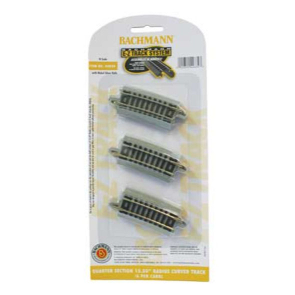 Bachmann 44834 - EZ Track 15-1/2" Radius 1/4 Curve 6pc - N Scale