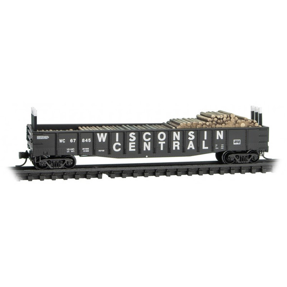 Micro-Trains Line 10500410 - 50' Steel Side, 14 Panel, Fixed End Gondola, Fishbelly Sides Wisconsin Central (WC) 67845 - N Scale
