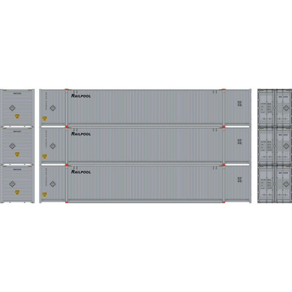 Athearn 17742 - 53' CIMC Container (3) Railpool (APXU)  - N Scale