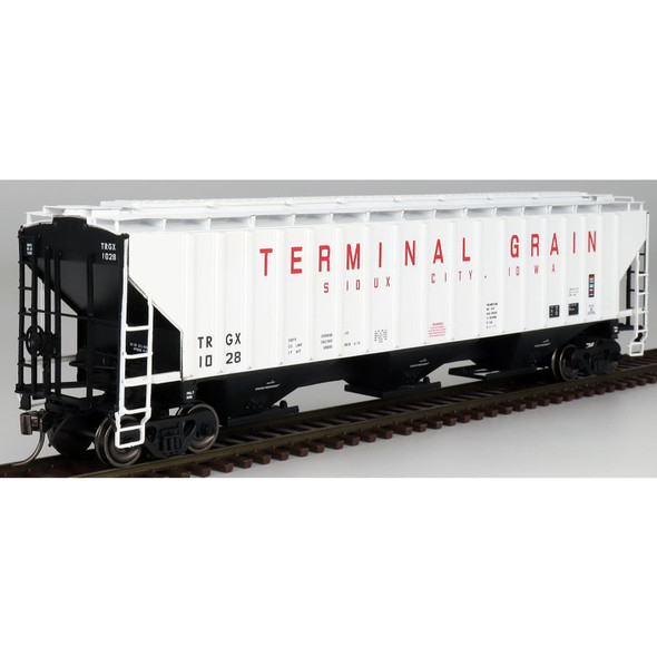 InterMountain 45393-09 - PS 4750 CU FT 3 Bay Rib-Sided Hopper - Terminal Grain Terminal Grain (TRGX) 1028 - HO Scale