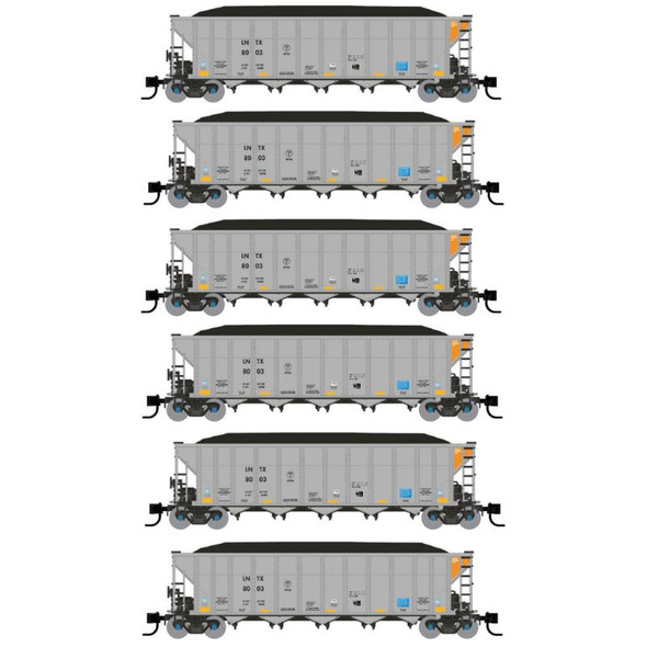 Rapido 538035 - Autoflood III Coal Hopper (6 car set) Alliant Energy (LNTX) - N Scale