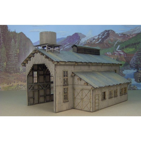 RslaserKits 2004 - Single Stall Engine House Without Doors - HO Scale Kit