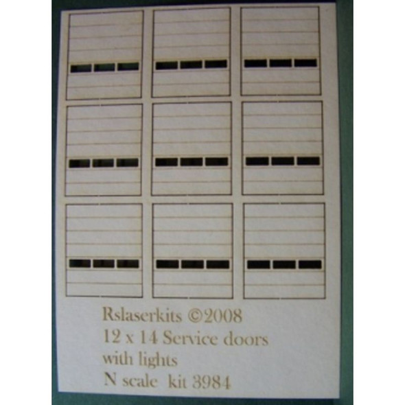 RslaserKits 3984 - 9 - 12x14 Service Doors with lights - N Scale Kit