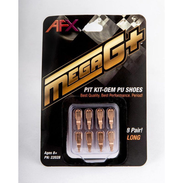 AFX Racing 22028 - Mega G+ Pit Kit PU Shoes - Long - HO Scale