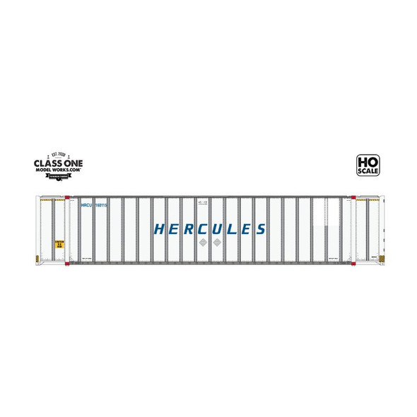 Class One Model Works CT00518 - Hyundai 48' Exterior-Post Containers Hercules Forwarding 160127 - HO Scale