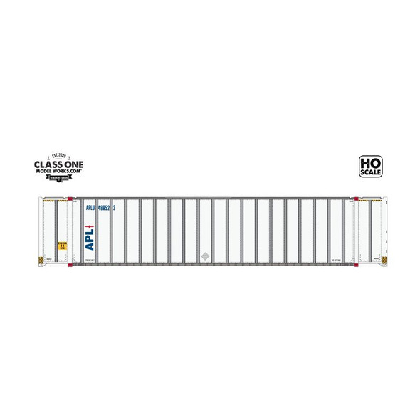 Class One Model Works CT00525 - Hyundai 48' Exterior-Post Containers American President Lines 490731 - HO Scale