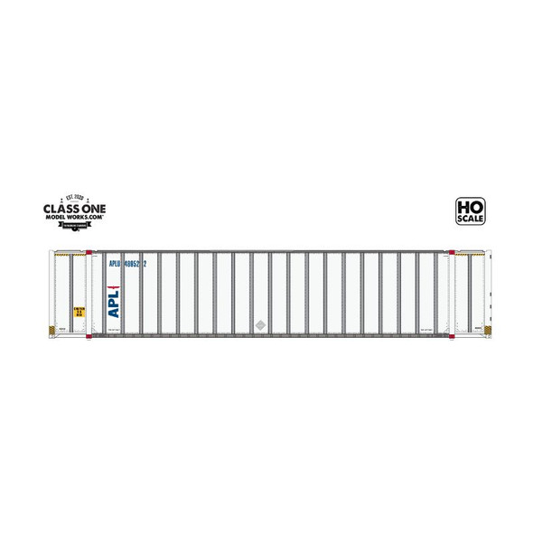 Class One Model Works CT00527 - Hyundai 48' Exterior-Post Containers American President Lines 494175 - HO Scale