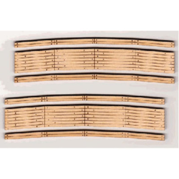 Blair Line 013 - 2-Lane Curved Laser-Cut Wood Grade Crossing 2-Pack -- 21-23" Radius   - N Scale Kit