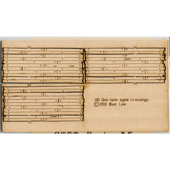 Blair Line 019 - Wood Grade Crossing - Kit (Laser-Cut Wood) -- Rough-Cut One Lane pkg(3) 29/32" Long   - N Scale Kit