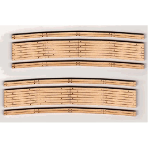 Blair Line 026 - Laser-Cut Curved 2-Lane Wood Grade Crossing pkg(2) -- 11" Radius   - N Scale Kit