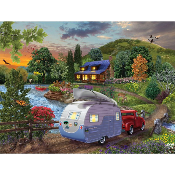 SunsOut 31517 - Campers Coming Home Jigsaw Puzzle: Art by Bigelow Illustrations  -