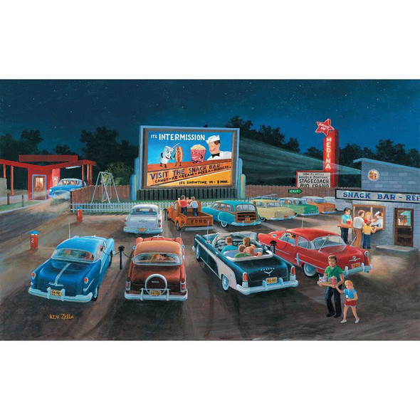SunsOut 39908 - At The Movies Jigsaw Puzzle, Art by Ken Zylla  -