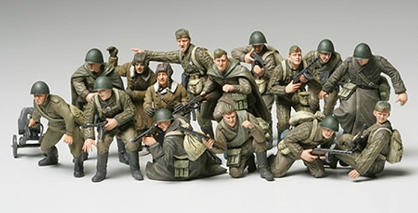 Tamiya 32521 - WWII Russian Infantry / Tank Crew Russia  - 1:48 Scale Kit