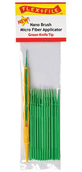 Flex-i-File N938001 - Nano Brush - Knife Tip & 1 Applicator Handle/Holder (green) pkg(24)