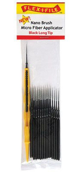 Flex-i-File N934002B - Long Tip Nano Brush Bulk Pack - Black, Contains 100 Nano Brushes & 1 Applicator Handle