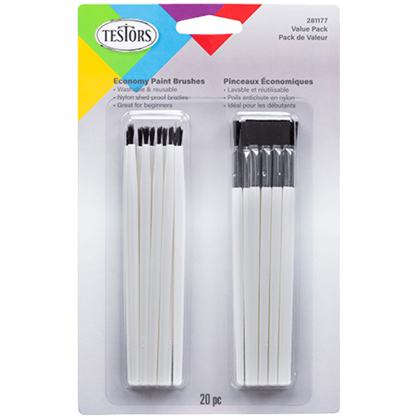 Testors 281177 - Economy Paint brushes - Value Pack - 10 brushes  - Multi Scale