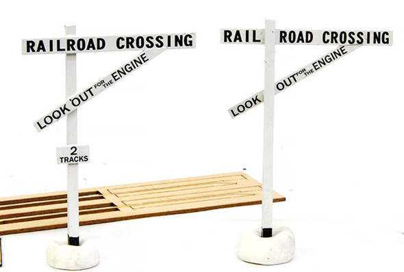 Banta Modelworks 2032 - Early Style Crossing Signs, enough for 10 crossings  - HO Scale Kit