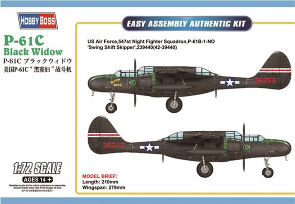 Hobby Boss 87263 - US P-61C Black Widow United States  - 1:72 Scale Kit