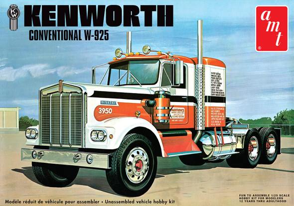 AMT 1021 - Kenworth W925 Conventional  - 1:25 Scale Kit