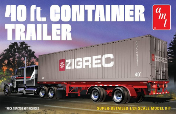 AMT 1196 - 40' Semi Container Trailer  - 1:24 Scale Kit