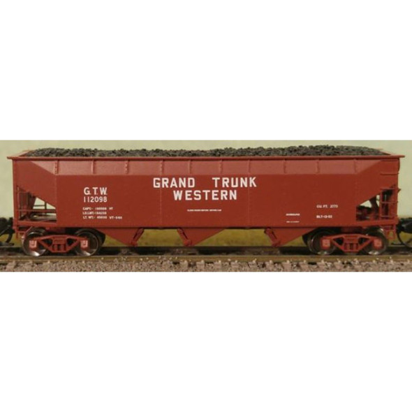 Bluford Shops 73942 - 3-Bay Offset Side Hopper  Grand Trunk Western (GTW) 111650, 112098 Two Pack - N Scale