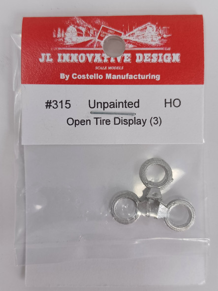 JL Innovative 315 - Open Tire Display (3) - Unpainted - HO Scale