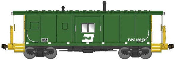 Bluford Shops 44260 - International Car Bay Window Caboose Phase 4 Burlington Northern (BN) 12610 - N Scale