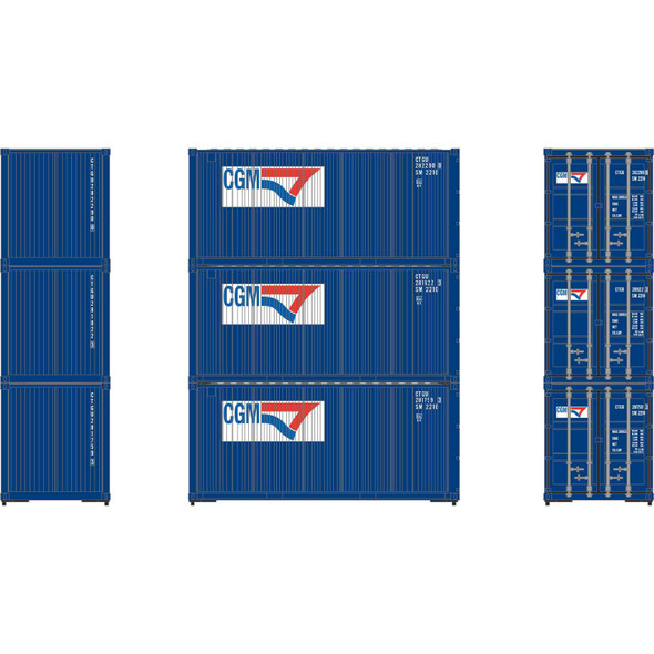 Athearn RTR 27787 - 20' Corrugated Container (3) CGM  - HO Scale