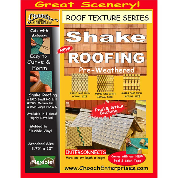 Chooch 8922 - Flexible Shake Roofing (Medium) - HO Scale