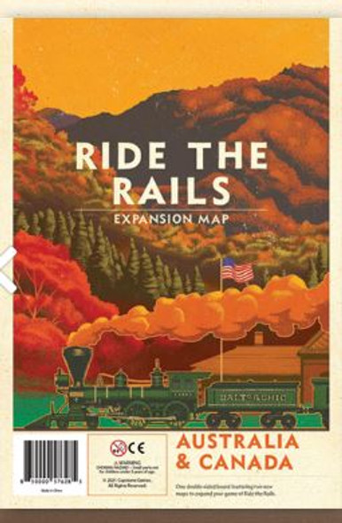 Capstone Games 57628 - Iron Rails 2 - Ride the Rails Australia & Canada Map Expansion  -