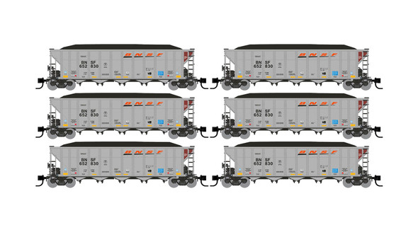 Rapido 538002 - AutoFlood III RD Coal Hopper: BNSF Wedge scheme - 6 pack #2 BNSF 652973, 653245, 653287, 653000, 653023, 653036 - N Scale