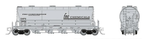 Rapido 533001A - ACF PD3500 "Flexi Flo" Covered Hopper FMC Chemicals (SHPX) 76004 - N Scale