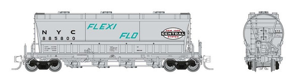 Rapido 533002A - ACF PD3500 "Flexi Flo" Covered Hopper New York Central (NYC) 885800 - N Scale