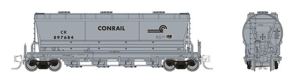 Rapido 533008A - ACF PD3500 "Flexi Flo" Covered Hopper Conrail (CR) 897690 - N Scale