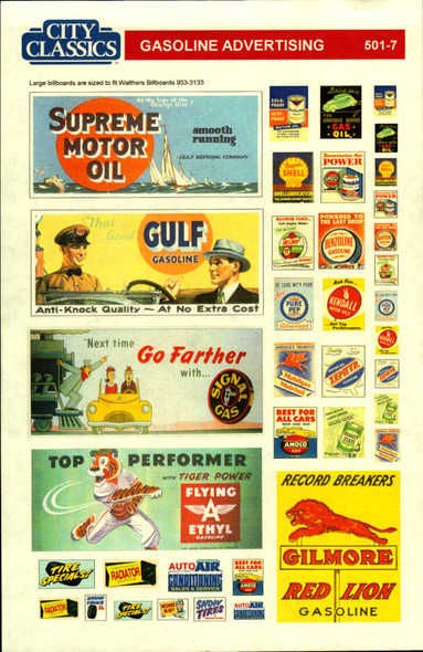 City Classics 501-7 - Gas Advertising Repair - HO Scale