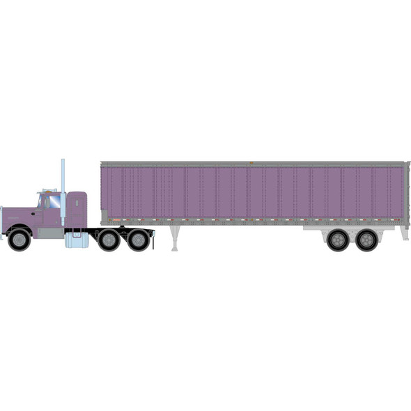 Athearn 41091 - Kenworth Tractor & 45' Trailer Metallic Purple  - HO Scale