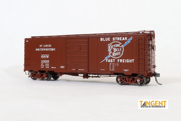 Tangent Scale Models 23122-01 - Pullman-Standard “Postwar” 40’6” Box Car St. Louis Southwestern (SSW) 33855 - HO Scale