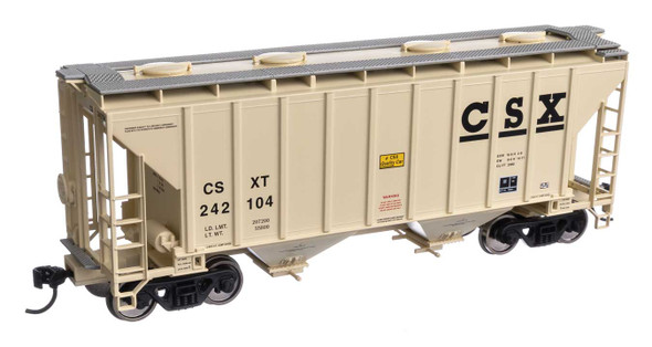 Walthers Mainline 910-7980 - 37' 2980 2-Bay Covered Hopper CSX (CSXT) 242104 - HO Scale