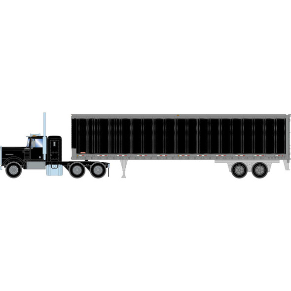 Athearn 41086 - Kenworth Tractor & 45' Trailer Black  - HO Scale