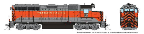 PRE-ORDER: Rapido 40535 - EMD GP40 w/ LokSound 5 Sound & DCC Western Pacific (WP) 3502 - HO Scale