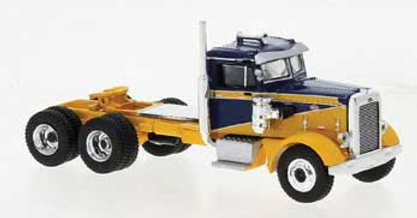 Brekina 85756 - 1955 Peterbilt 281 Semi Tractor Only - Yellow, Black  - HO Scale