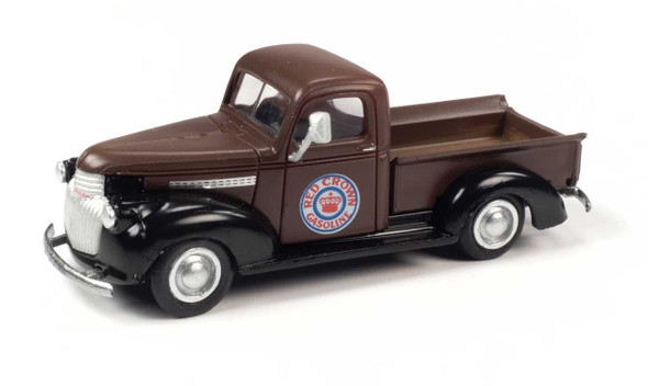 Classic Metal Works 30654 - 1941-1946 Chevrolet Pickup Truck - Red Crown Gasoline (maroon, black)  - HO Scale