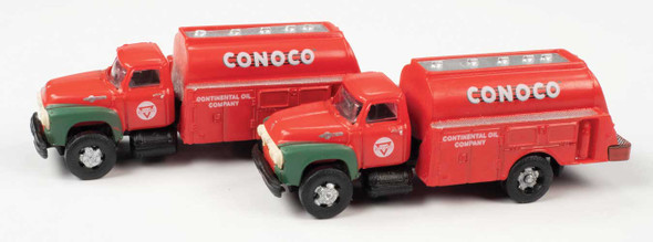 Classic Metal Works 50442 - 1954 Ford Tank Truck 2-Pack - Conoco (red, dark green)  - N Scale