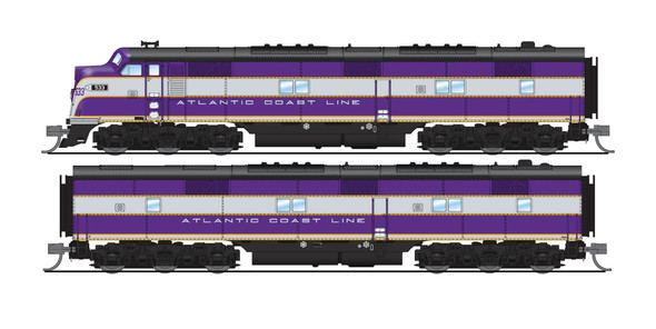 PRE-ORDER: Broadway Limited 8760 - EMD E7A, Unpowered B w/ DCC and Sound Atlantic Coast Line (ACL) 533 / 760B - N Scale