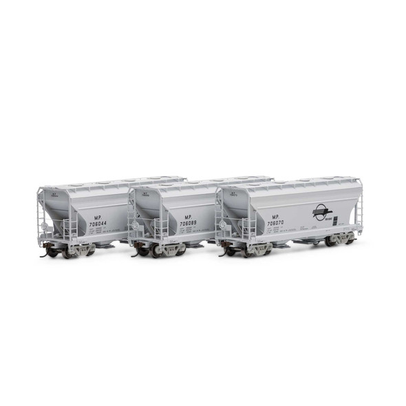 Athearn 81070 - ACF 2970 2-Bay Covered Hopper (3) Missouri Pacific (MP) 706044, 706070, 706089 - HO Scale